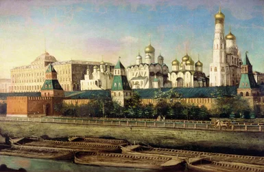 Blick auf den Moskauer Kreml vom Ufer